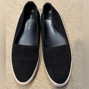 Like New Black Suede Donald Pliner Espadrille Flats. Size 9.